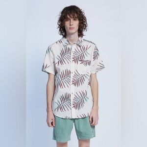 Brixton Chárter Print Button Down Shirt- Large